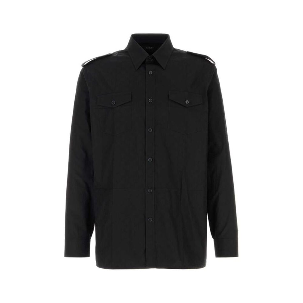 Gucci Men Black Poplin Shirt